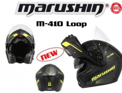 Marushin M410 Loop TESZTGYŐZTES üvegszálas felnyitható napszemüveges bukósisak képe